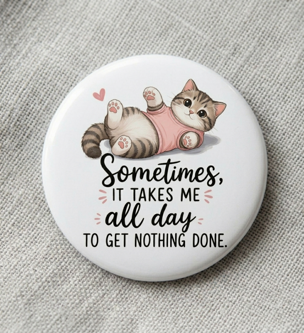 Funny Sarcastic Button Pins | 3-Inch Cute Animal Quote Badges
