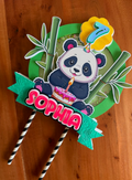 Personalized Panda Shaker Cake Topper | Custom Name & Age