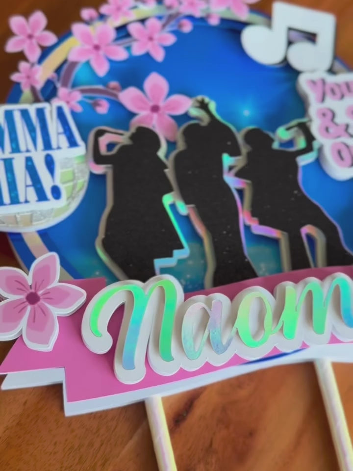 Dancing Queen Birthday Topper | Custom Name & Age Disco Party