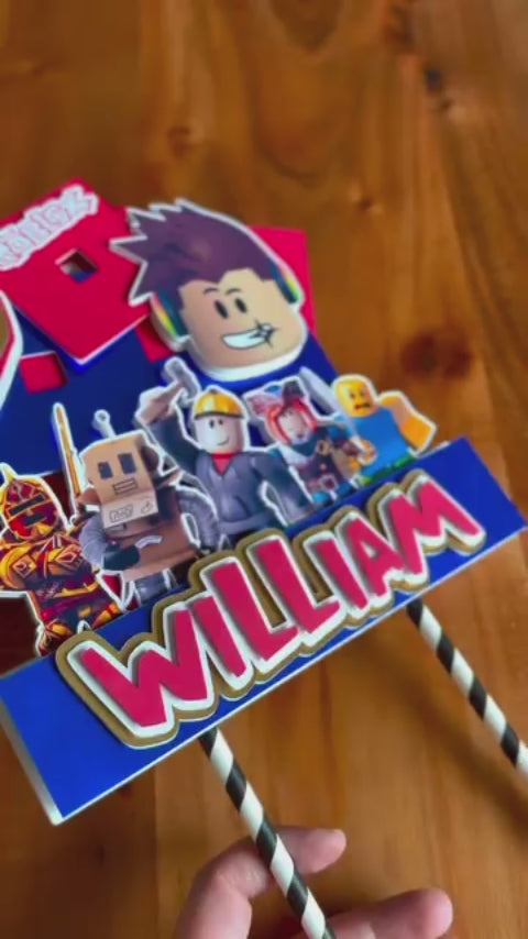 Custom Avatar Gaming Cake Topper – Personalized Virtual World Birthday Decor