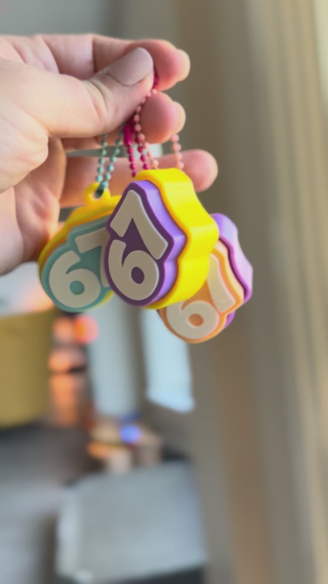 Viral 67 Clicker Fidget Keychain | Six Seven TikTok Trend Brainrot Toy