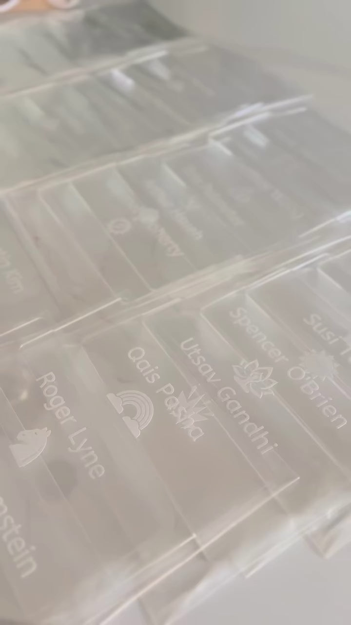 Personalized Name Night Light - Laser Engraved Clear Acrylic LED Lamp - Custom Kids & Office Gift
