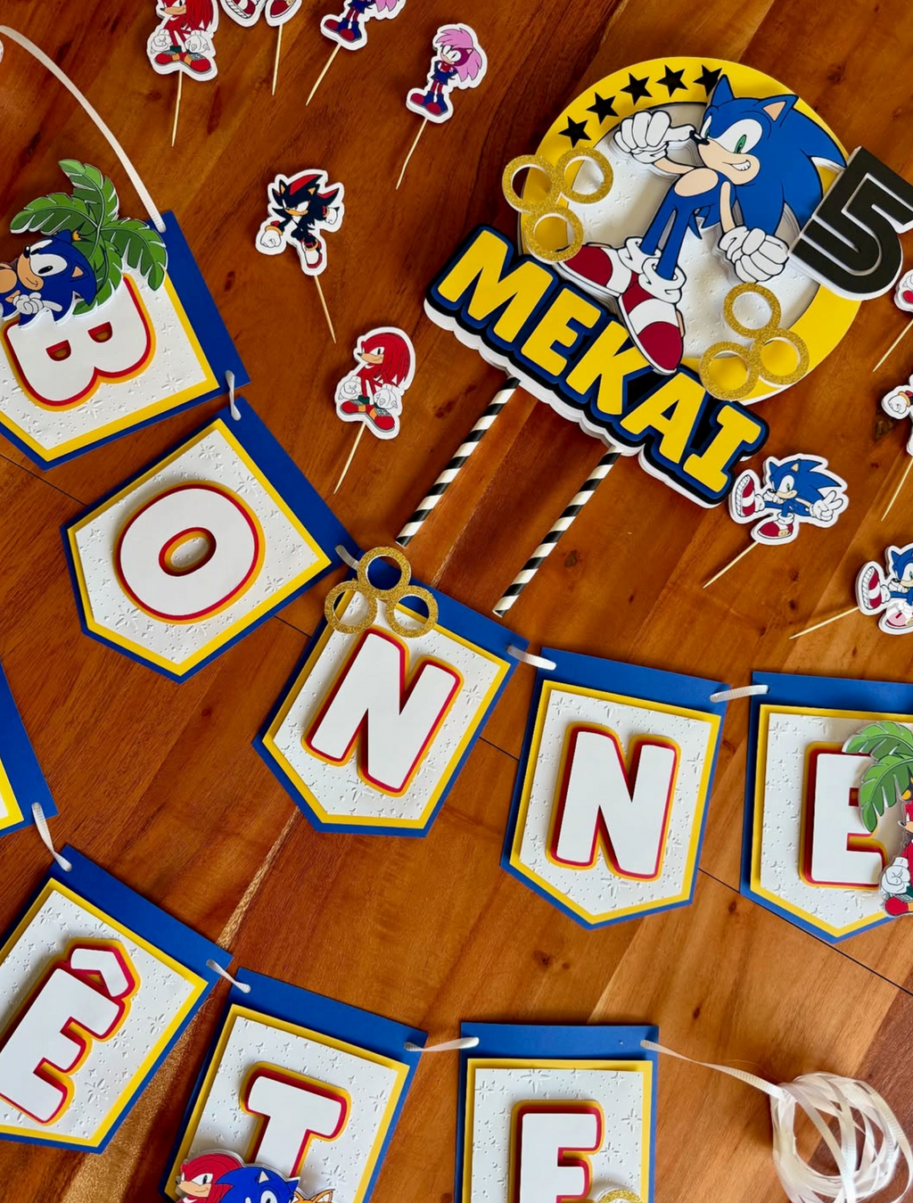 Personalized Speed Runner Party Set | Custom Video Game Cake Topper